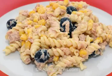 Receita fácil de Fusilli com atum e milho