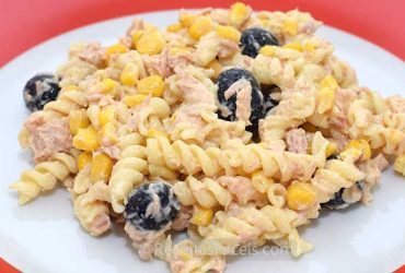 Receita fácil de Fusilli com atum e milho