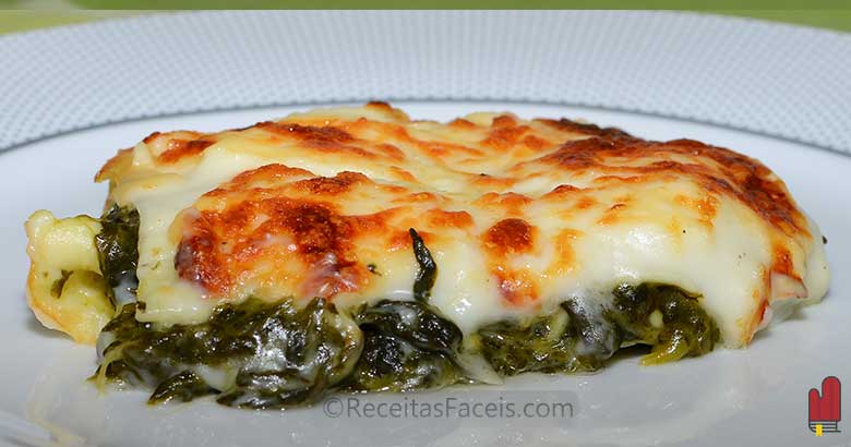 receita fácil lasanha espinafres