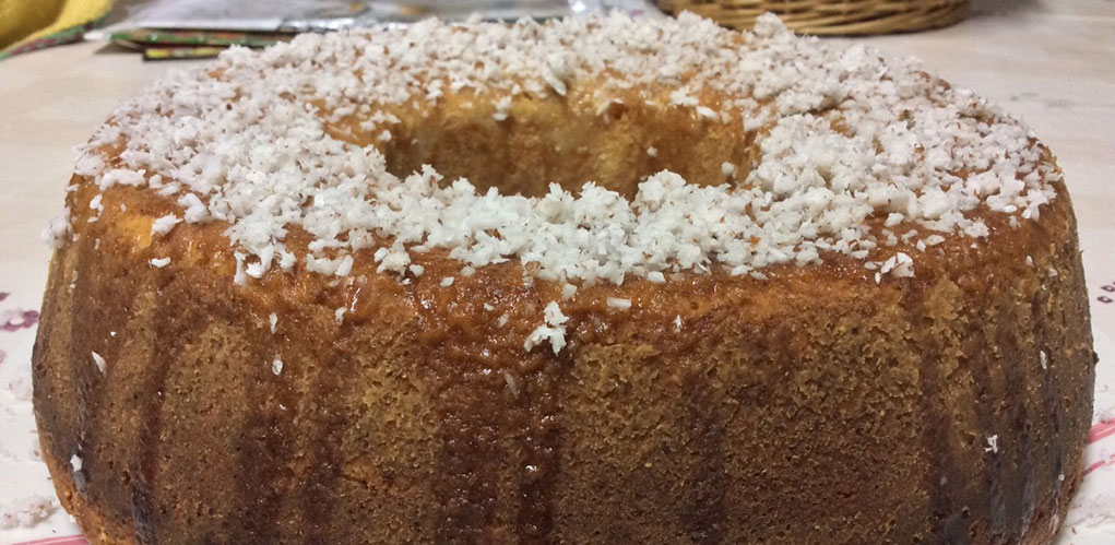receita fácil de bolo de coco vegan