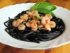 receita facil de esparguete negro (nero) com camarão