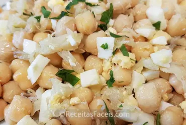 Receita fácil de Salada de Bacalhau com Grão