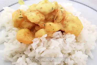 Receita de Arroz de Caril com Gambas