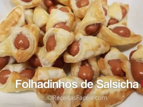 receita fácil de folhadinhos de salsicha