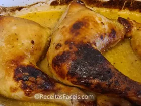 receita fácil Pernas de Frango em molho de Mostarda