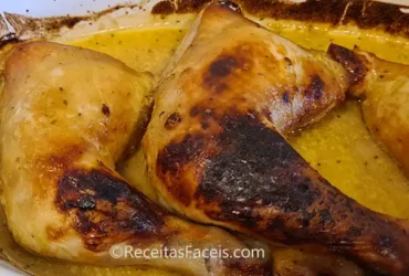 receita fácil Pernas de Frango em molho de Mostarda